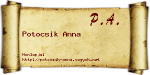 Potocsik Anna névjegykártya