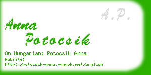 anna potocsik business card